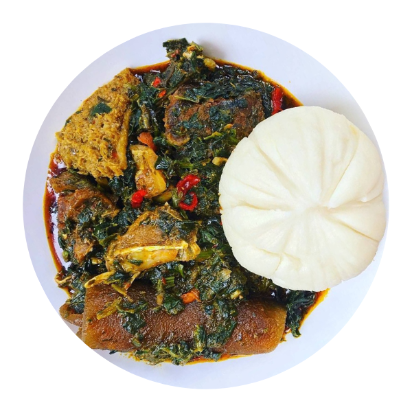 Pounded Yam with Efo Riro